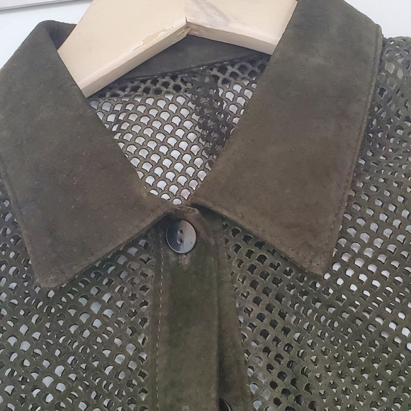 DANIER LASER CUT 100% REAL LEATHER SHIRT - Picture 1 of 7